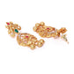 Priyaasi Women Ruby Emerald Beads Gold-Polished Floral Peacock Jewellery Set - Swadesiicart