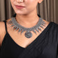 Priyaasi Women Ruby German Silver Oxidised Jewellery Set - Swadesiicart