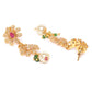 Priyaasi Women Ruby Emerald Stones Pearls Gold-Polished Floral Jewellery Set - Swadesiicart