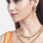 Priyaasi Women Kundan Pearls Beads Gold-Polished Layered Jewellery Set - Swadesiicart