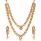 Priyaasi Women Kundan Pearls Beads Gold-Polished Layered Jewellery Set - Swadesiicart