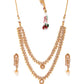 Priyaasi Women Kundan Pearls Beads Gold-Polished Layered Jewellery Set - Swadesiicart
