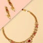 Priyaasi Women Ruby Stones Pearls Beads Gold-Polished Jewellery Set - Noz2Toz