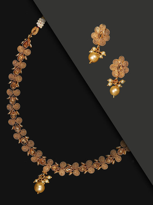 Priyaasi Women Pearls Beads Floral Jewellery Set - Noz2Toz