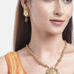 Priyaasi Women Ruby Emerald Beads Gold-Polished Temple Jewellery Set - Swadesiicart