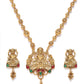 Priyaasi Women Ruby Emerald Beads Gold-Polished Temple Jewellery Set - Swadesiicart
