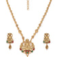 Priyaasi Women Ruby Emerald Beads Gold-Polished Temple Jewellery Set - Noz2Toz