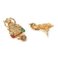 Priyaasi Women Ruby Emerald Beads Gold-Polished Temple Jewellery Set - Swadesiicart