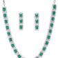 Priyaasi Women Emerald Delight - Green American Diamond Jewellery Set - Swadesiicart