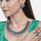 Priyaasi Women German Silver Oxidised Ghungroo Jewellery Set With Ring & Nosepin - Swadesiicart