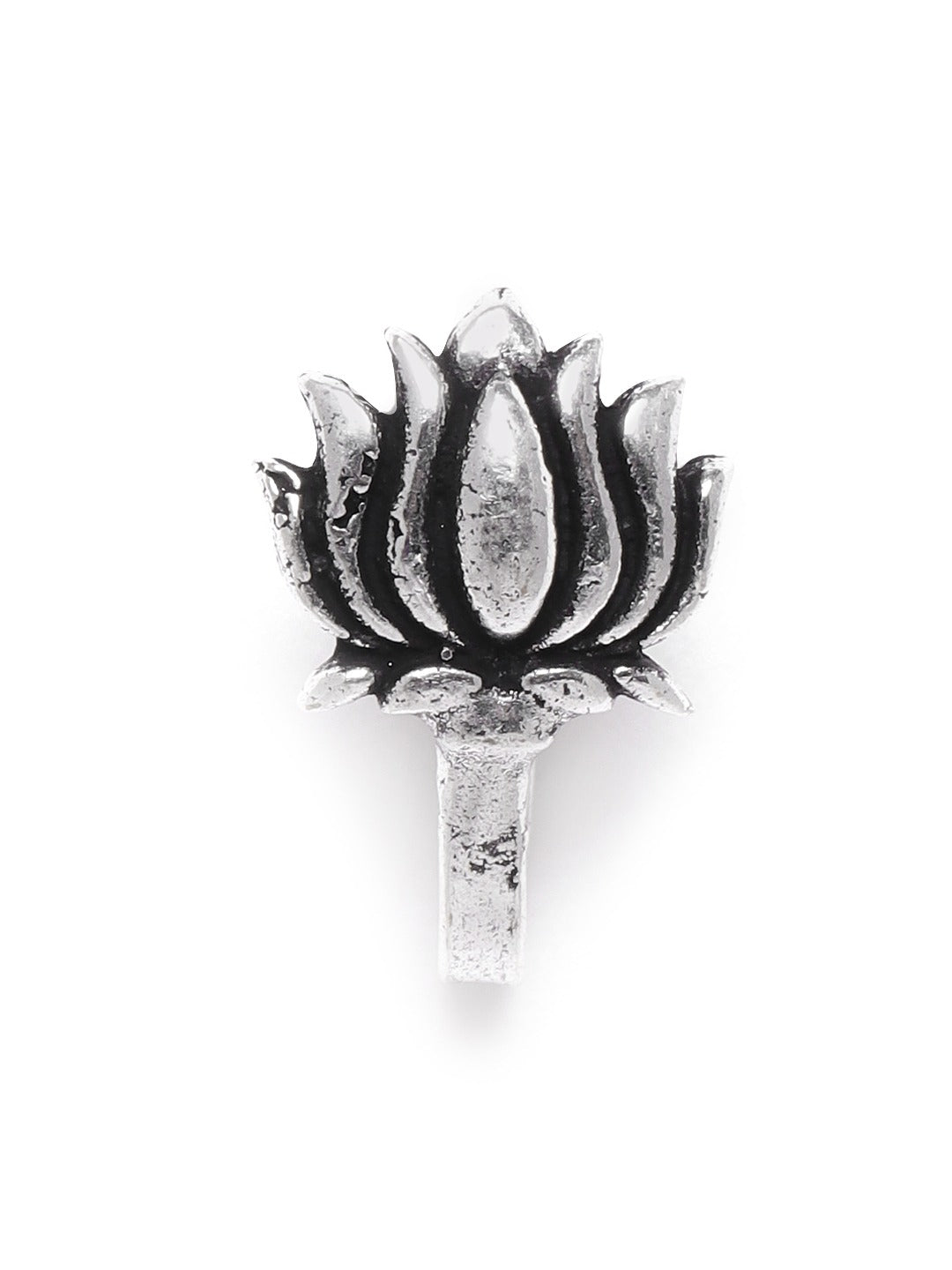Priyaasi Women German Silver Oxidised Ghungroo Jewellery Set With Ring & Nosepin - Swadesiicart