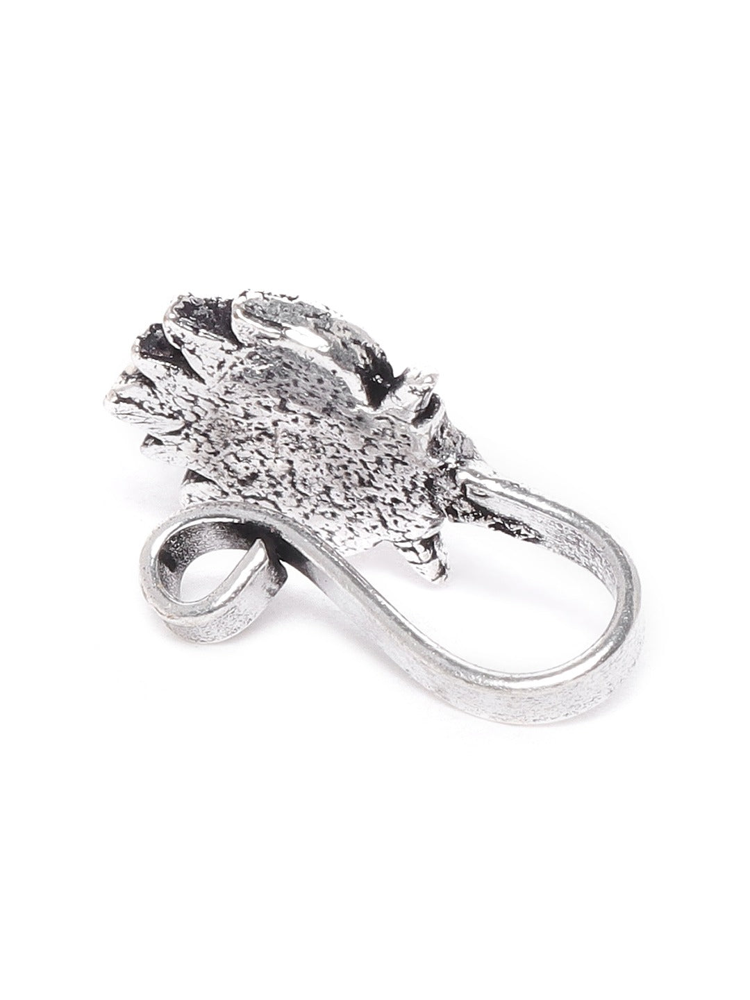Priyaasi Women German Silver Oxidised Ghungroo Jewellery Set With Ring & Nosepin - Swadesiicart
