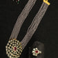 Priyaasi Women Grey Beads Kundan Gold-Polished Ranihaar Jewellery Set - Noz2Toz