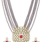 Priyaasi Women Grey Beads Kundan Gold-Polished Ranihaar Jewellery Set - Swadesiicart