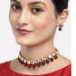 Priyaasi Women Maroon Pearls Kundan Gold-Polished Jewellery Set - Swadesiicart