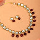Priyaasi Women Maroon Pearls Kundan Gold-Polished Jewellery Set - Noz2Toz