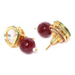 Priyaasi Women Maroon Pearls Kundan Gold-Polished Jewellery Set - Swadesiicart