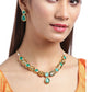 Priyaasi Women Turquoise Blue Stones Jewellery Set - Swadesiicart
