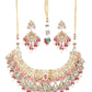 Priyaasi Women Multicolor Stones Kundan Beads Pearls Gold-Polished Jewellery Set - Swadesiicart