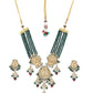 Priyaasi Women Green & Red Beads Kundan Gold-Polished Jewellery Set - Swadesiicart