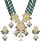 Priyaasi Women Green & Red Beads Kundan Gold-Polished Jewellery Set - Swadesiicart