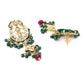 Priyaasi Women Green & Red Beads Kundan Gold-Polished Jewellery Set - Swadesiicart