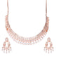 Priyaasi Women Rose Gold American Diamond Jewellery Set - Swadesiicart