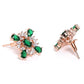 Priyaasi Women Emerald American Diamond Rose Gold-Polished Floral Jewellery Set - Swadesiicart