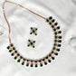 Priyaasi Women Emerald American Diamond Rose Gold-Polished Floral Jewellery Set - Noz2Toz