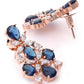Priyaasi Women Blue American Diamond Rose Gold-Polished Floral Jewellery Set - Swadesiicart