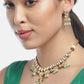 Priyaasi Women Mint Green Pearls Kundan Gold-Polished Jewellery Set - Swadesiicart