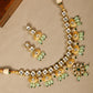 Priyaasi Women Mint Green Pearls Kundan Gold-Polished Jewellery Set - Noz2Toz
