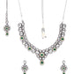 Priyaasi Women Black Kundan Emerald Stones Jewellery Set - Swadesiicart