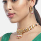 Priyaasi Women Red White Beads Kundan Gold-Polished Jewellery Set - Swadesiicart