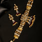 Priyaasi Women Red White Beads Kundan Gold-Polished Jewellery Set - Noz2Toz