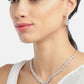 Priyaasi Women American Diamond Silver Plated Leaf Jewellery Set - Swadesiicart