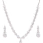 Priyaasi Women American Diamond Silver Plated Leaf Jewellery Set - Swadesiicart