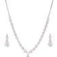 Priyaasi Women American Diamond Silver Plated Leaf Jewellery Set - Swadesiicart