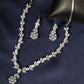 Priyaasi Women American Diamond Silver Plated Leaf Jewellery Set - Noz2Toz