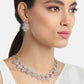 Priyaasi Women American Diamond Silver Plated Floral Jewellery Set - Swadesiicart