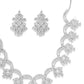 Priyaasi Women American Diamond Silver Plated Floral Jewellery Set - Swadesiicart