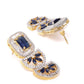 Priyaasi Women Blue American Diamond Gold-Polished Jewellery Set - Swadesiicart