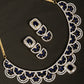 Priyaasi Women Blue American Diamond Gold-Polished Jewellery Set - Noz2Toz