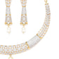 Priyaasi Women Pearls American Diamond Gold Pated Jewellery Set - Swadesiicart