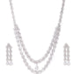 Priyaasi Women Eternal Moondust - American Diamond Silver Plated Leaf Layered Jewellery Set - Swadesiicart