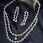Priyaasi Women Eternal Moondust - American Diamond Silver Plated Leaf Layered Jewellery Set - Swadesiicart