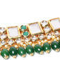 Priyaasi Women Kundan Emerald StonesGold-Polished Jewellery Set - Swadesiicart