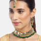 Priyaasi Women Kundan Emerald StonesGold-Polished Jewellery Set - Noz2Toz