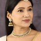 Priyaasi Women White Beads Kundan Pearls Gold-Polished Traditional MaangTika Jewellery Set - Swadesiicart