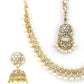 Priyaasi Women White Beads Kundan Pearls Gold-Polished Traditional MaangTika Jewellery Set - Swadesiicart